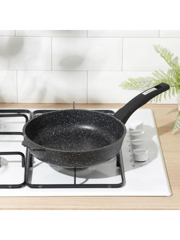 Сковорода Гранит black. Induction Pro, d=24 см, пластиковая ручка, антипригарное покрытие, цвет чёрный