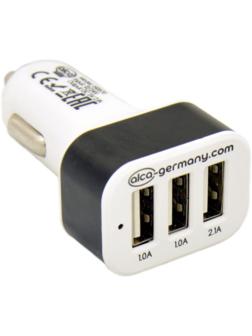 Разветвитель прикуривателя 3 USB Alca MAXX, бело-черный 510 570