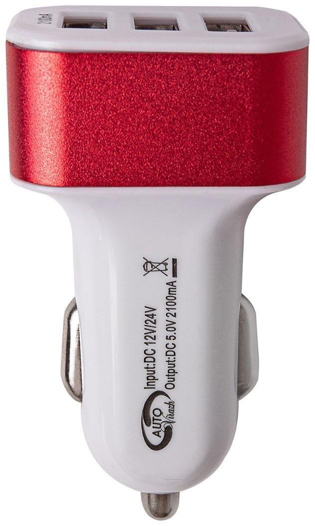 Разветвитель прикуривателя Autovirazh 3 USB, 12/24V, AV-4029