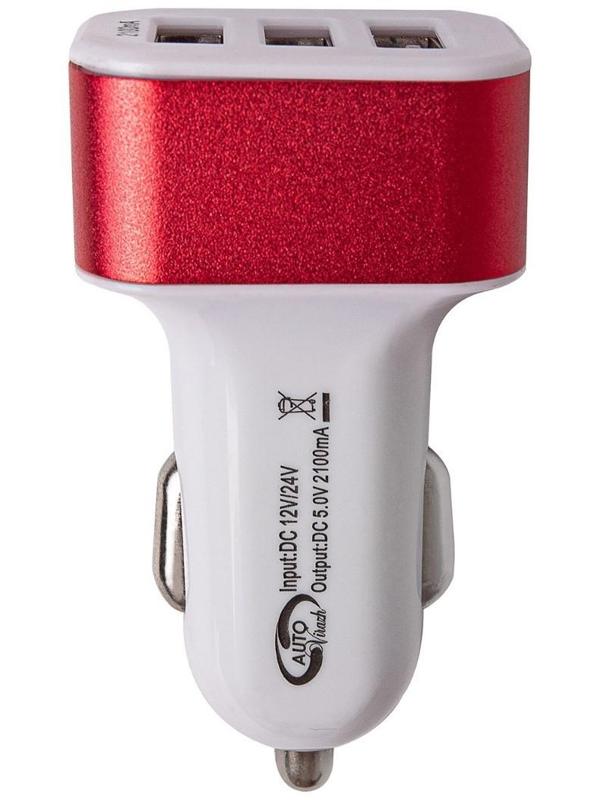 Разветвитель прикуривателя Autovirazh 3 USB, 12/24V, AV-4029