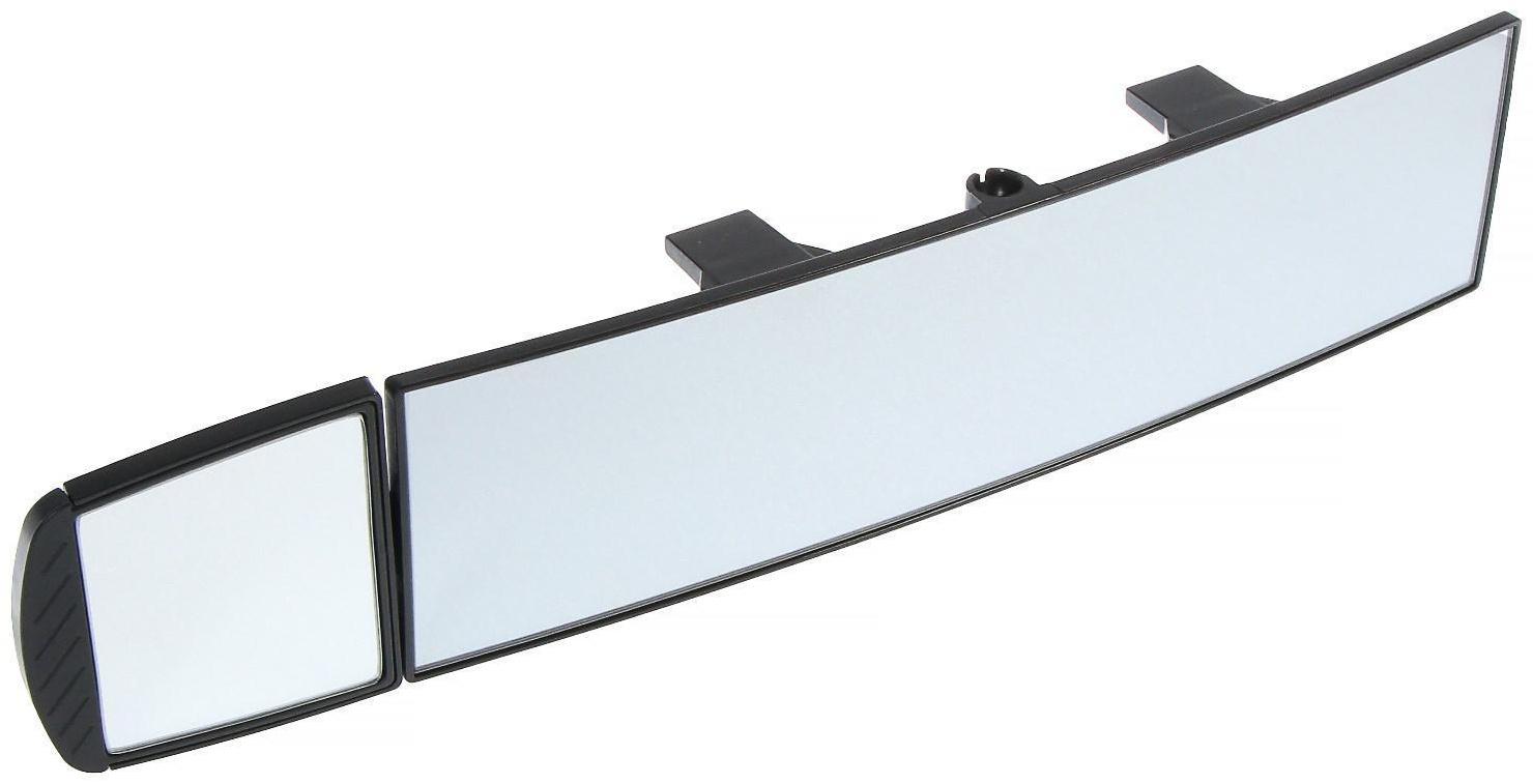 Зеркало салонное Autovirazh панорамное сферическое, 280х78 мм, с доп. зеркалом 70х78 мм