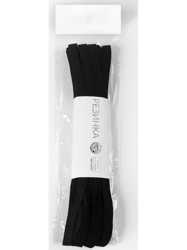 Резинка вязаная, 8 мм, 10 ± 0,5 м, цвет чёрный