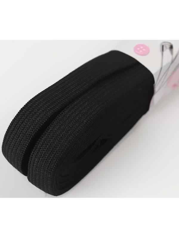 Резинка вязаная, 10 мм, 10 ± 0,5 м, цвет чёрный