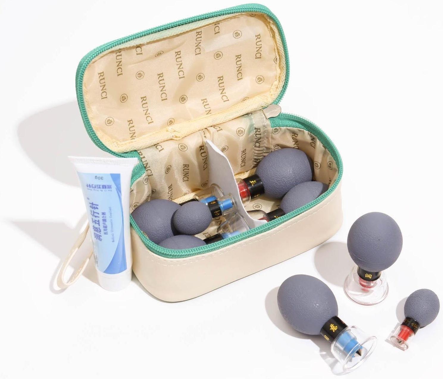 Магнитные банки акупункционного действия, для вакуумного массажа, набор 8 шт.