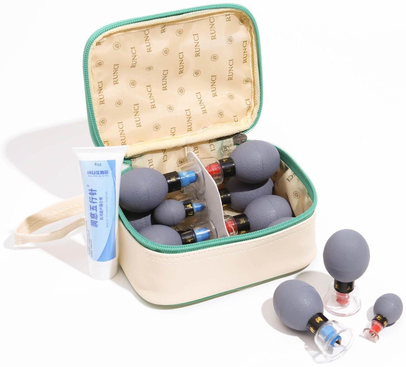 Магнитные банки акупункционного действия, для вакуумного массажа, набор 12 шт.