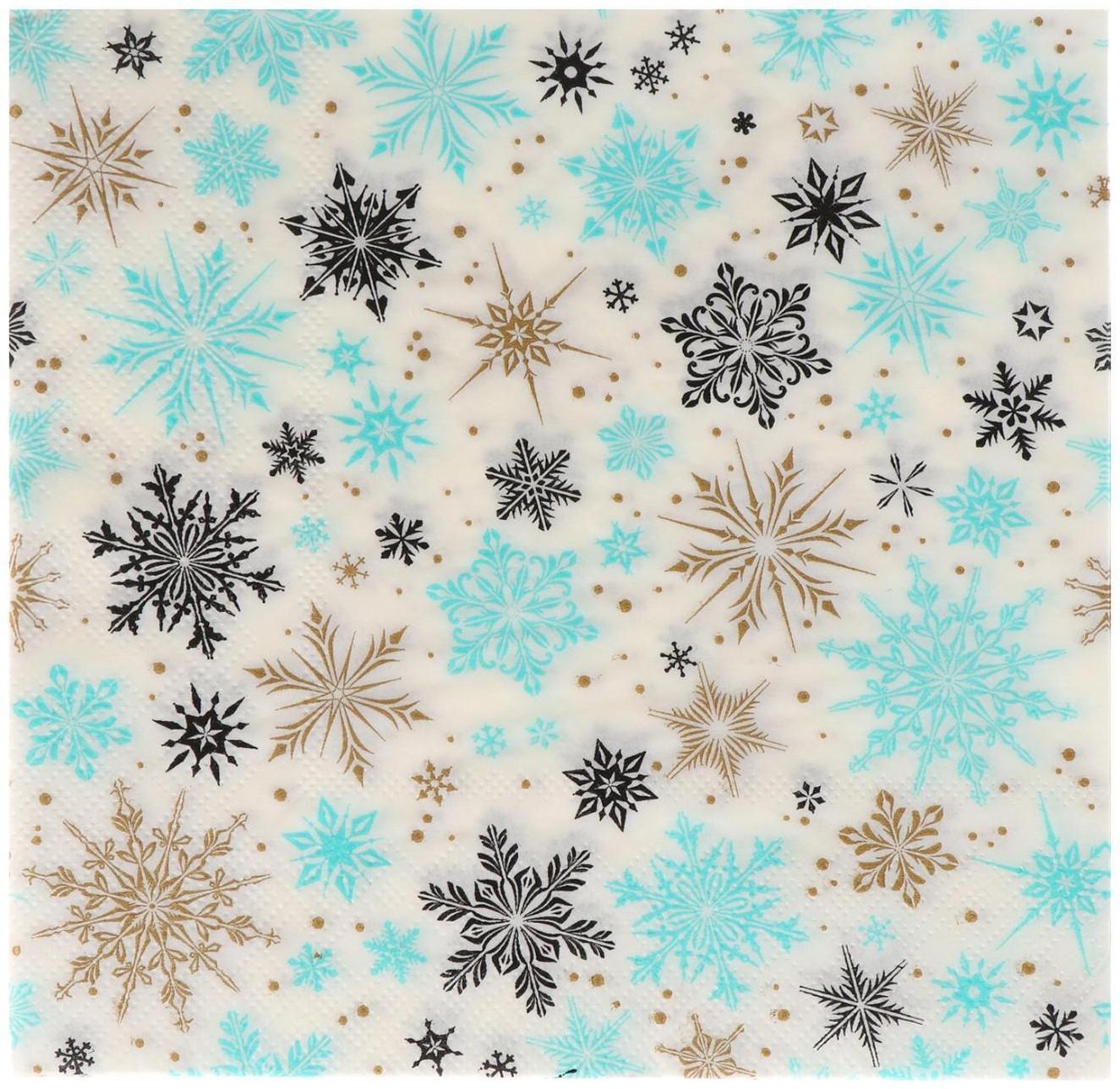 Салфетки бумажные «Снежинки», 33х33 см, набор 20 шт.