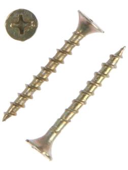 Саморез 3.5х32 мм ТУНДРА PREMIUM, потай, крупная резьба, шлиц PH, желтый цинк, 1 кг