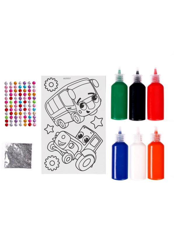 Набор для творчества «Раскрась витражики. Машинки», 20 шт. в наборе