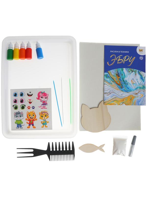 Набор для рисования на воде в технике эбру «Команда Мяу»