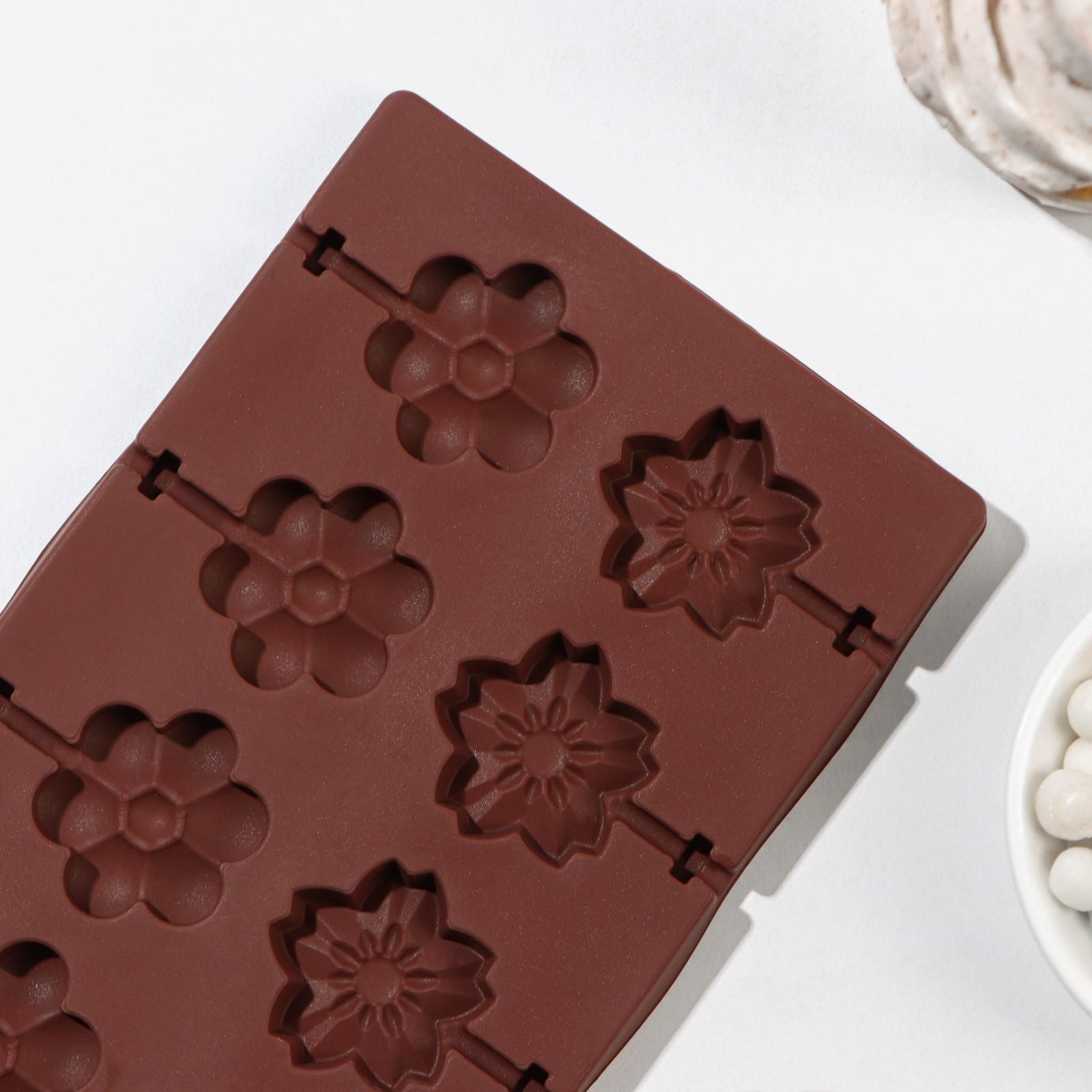 Форма для леденцов Доляна «Клумба», 25×10,5×1 см, 12 ячеек, цвет МИКС