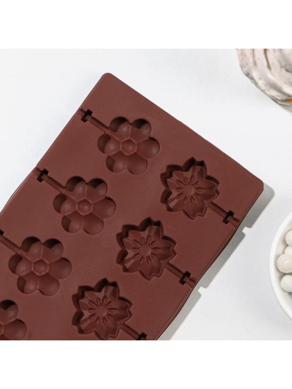 Форма для леденцов Доляна «Клумба», 25×10,5×1 см, 12 ячеек, цвет МИКС