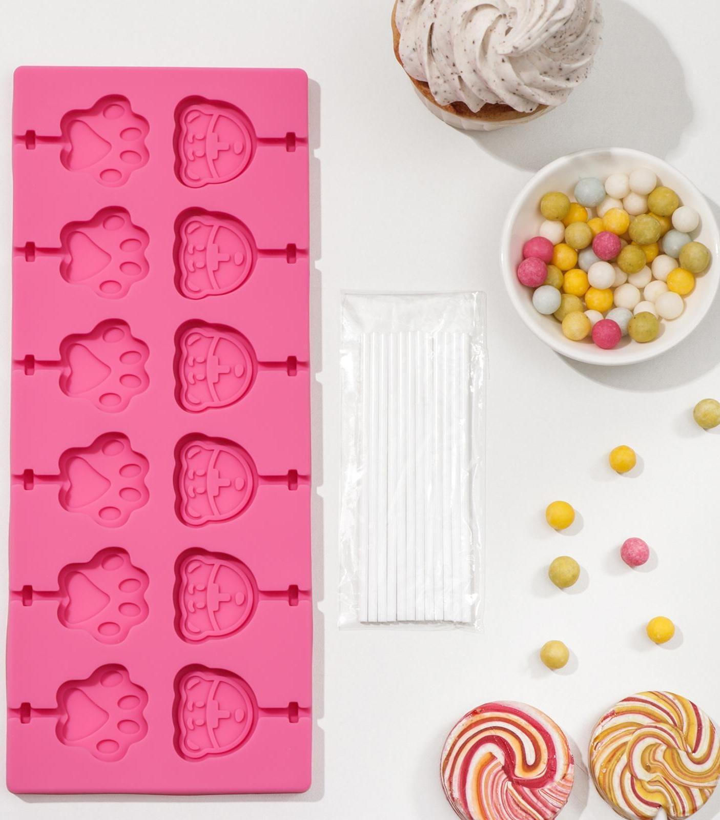 Форма для леденцов Доляна «Мишка», 25×10,5×1 см, цвет МИКС