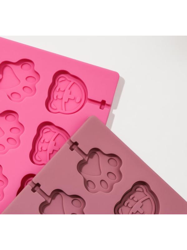 Форма для леденцов Доляна «Мишка», 25×10,5×1 см, цвет МИКС