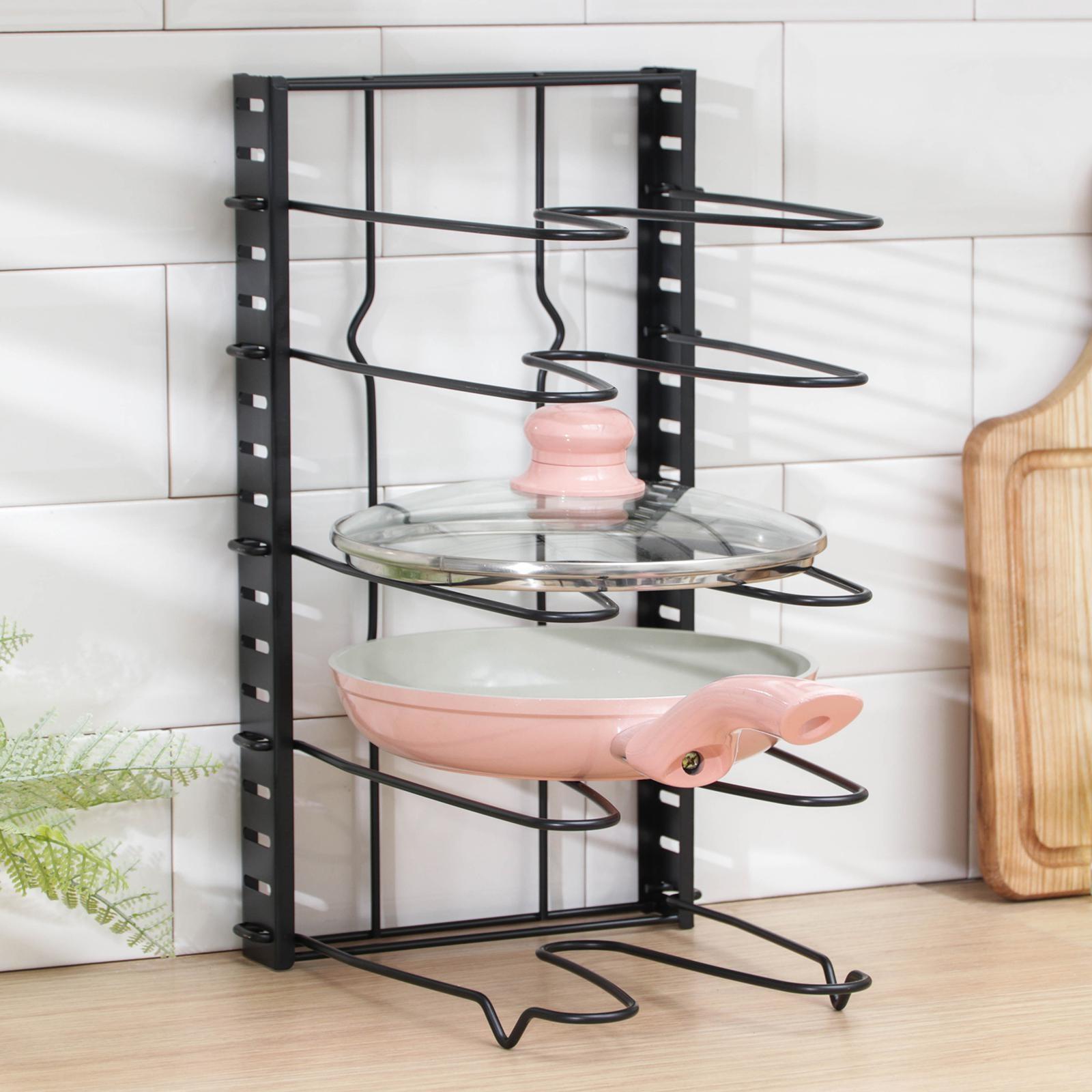 Подставка для сковородок, 25×22×38 см, на 4 предмета, цвет чёрный