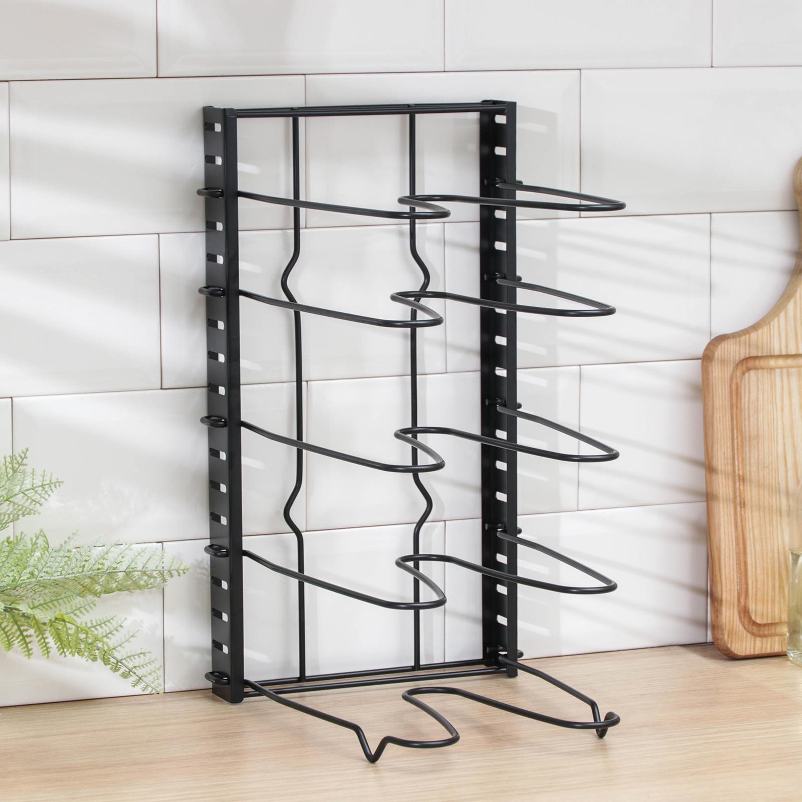 Подставка для сковородок, 25×22×38 см, на 4 предмета, цвет чёрный