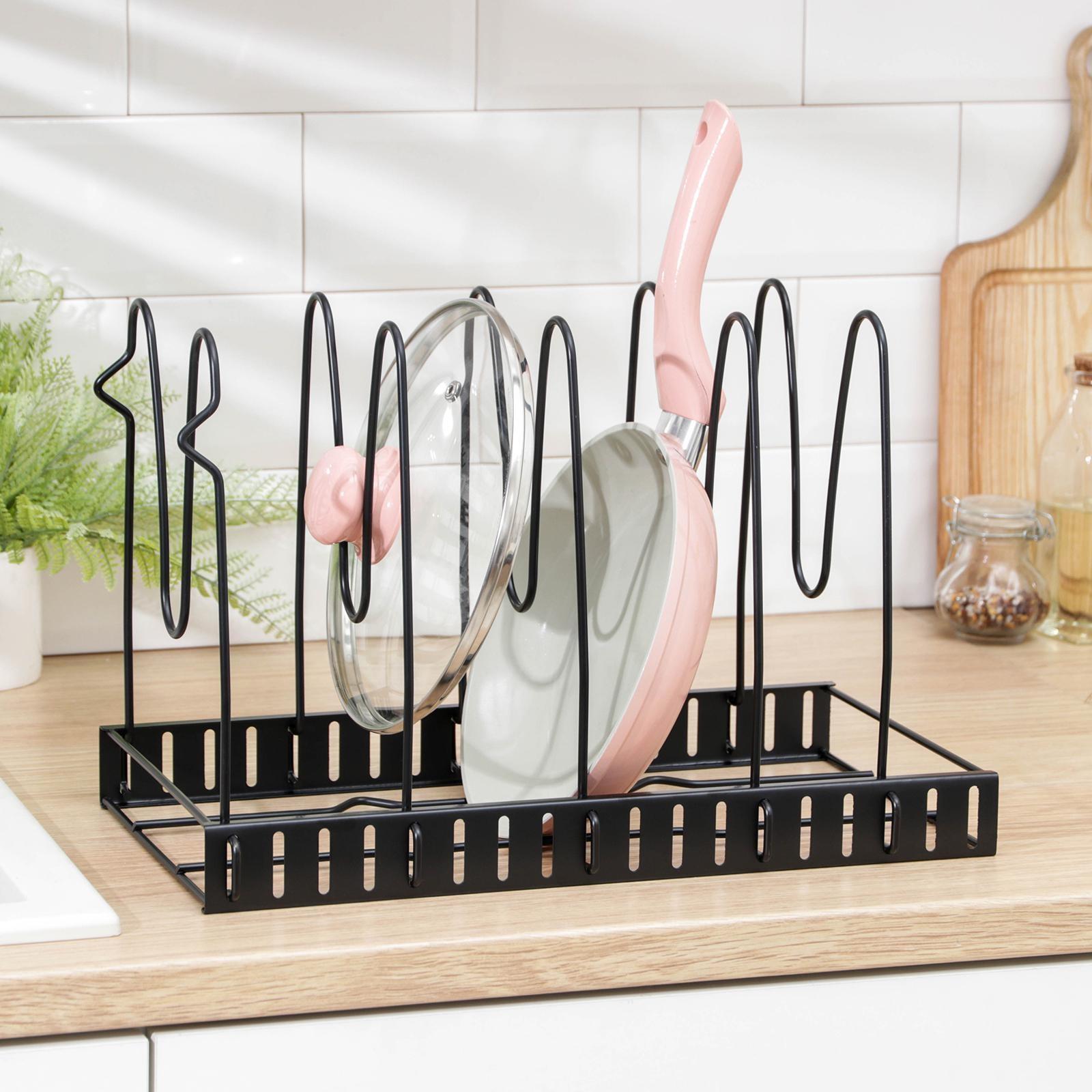 Подставка для сковородок, 25×22×38 см, на 4 предмета, цвет чёрный