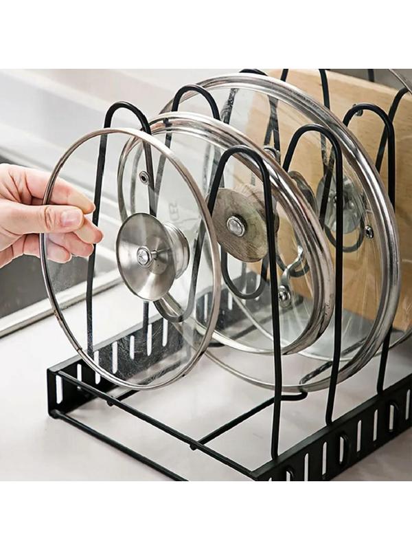 Подставка для сковородок, 25×22×38 см, на 4 предмета, цвет чёрный