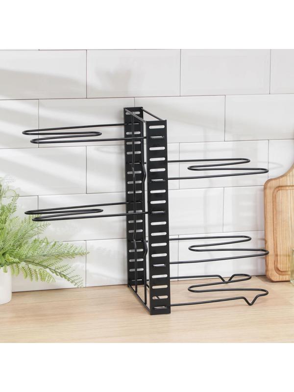 Подставка для сковородок, 25×22×38 см, на 4 предмета, цвет чёрный