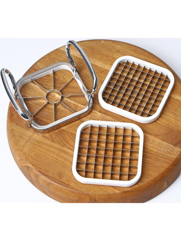 Овощерезка Steel, 3 насадки, нержавеющая сталь, цвет белый