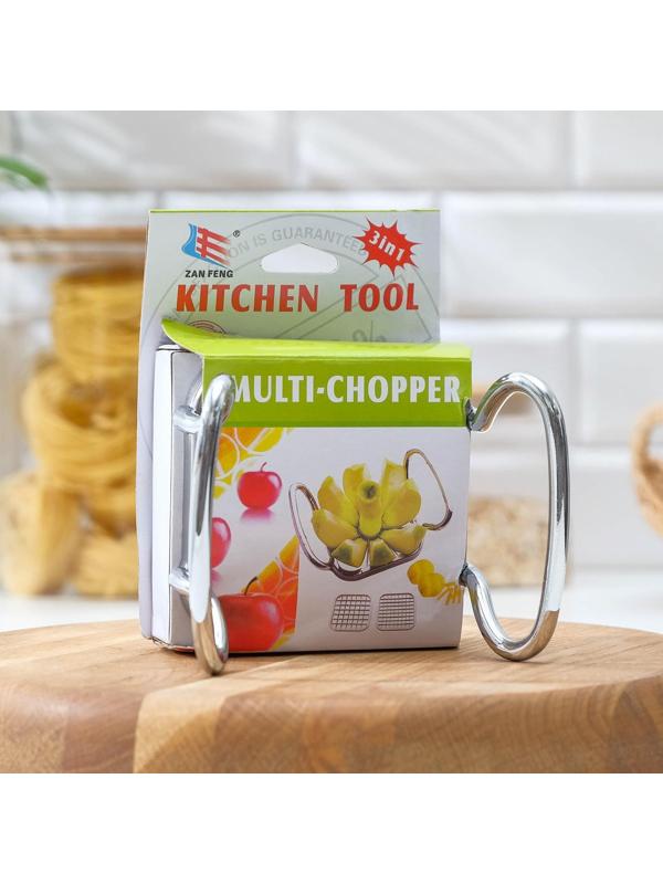 Овощерезка Steel, 3 насадки, нержавеющая сталь, цвет белый