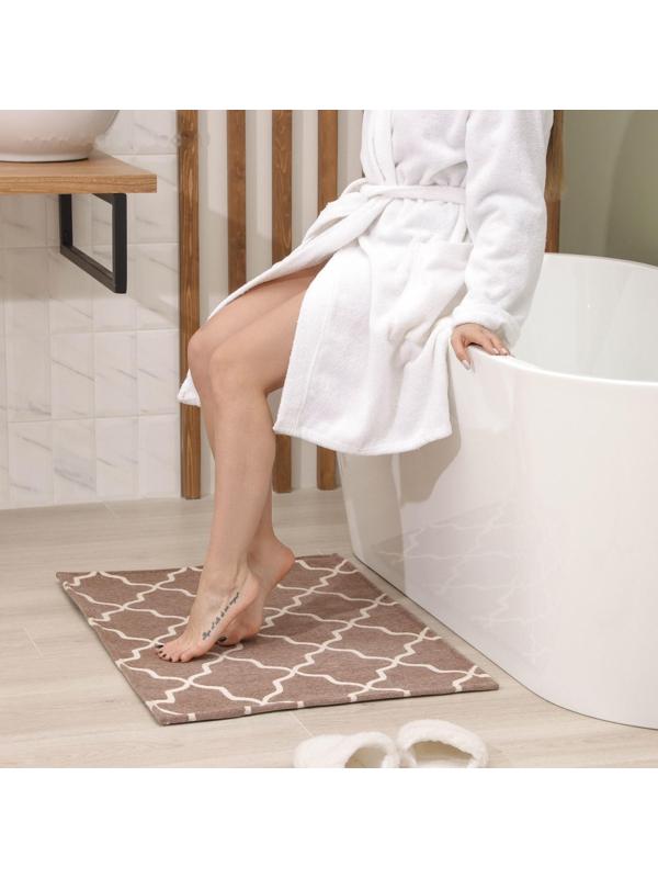 Коврик для ванной SAVANNA «Грация», 60×90 см, цвет коричневый