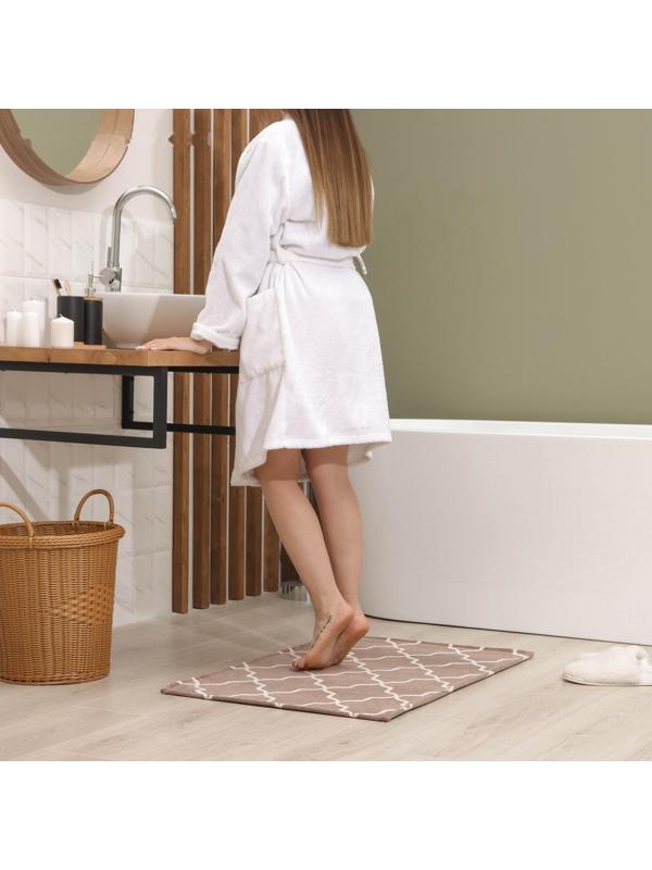 Коврик для ванной SAVANNA «Грация», 60×90 см, цвет коричневый