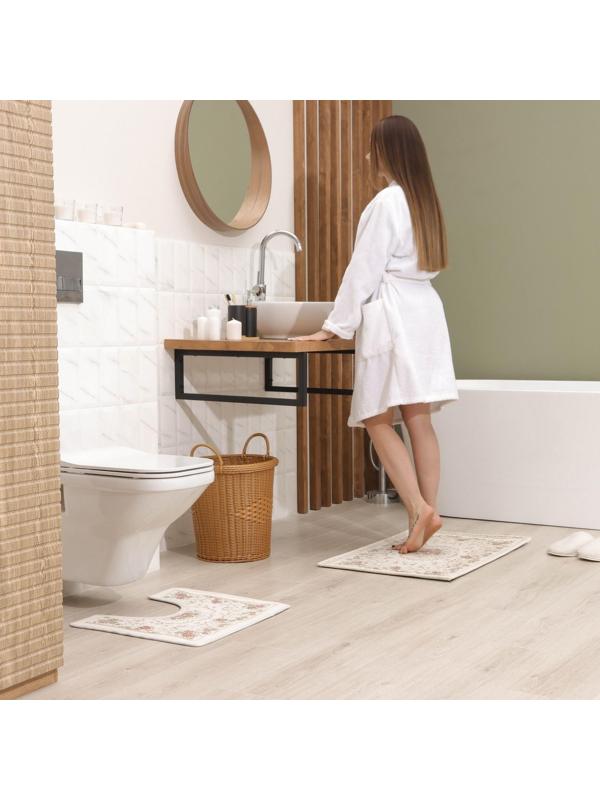 Набор ковриков для ванной и туалета SAVANNA «Розалия», 2 шт: 50×80 см, 40×50 см