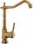 Смеситель для раковины ZEIN Ретро, высокий излив, без подводки, латунь, цвет золото