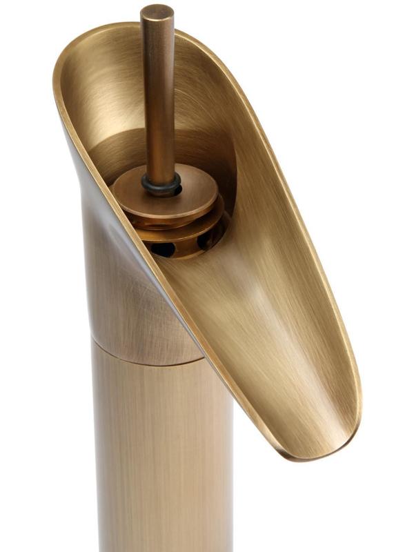 Смеситель для раковины ZEIN Ретро высокий каскадный излив, без подводки, латунь, цвет бронза