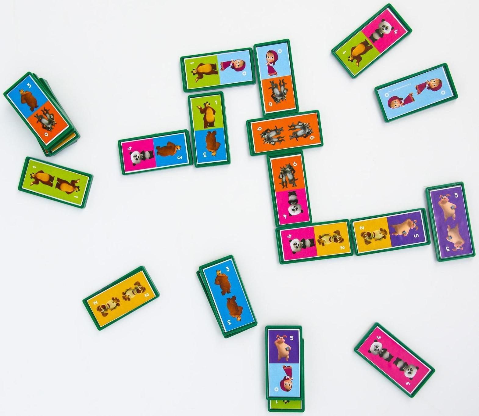 Домино «Маша и Медведь», 28 деталей