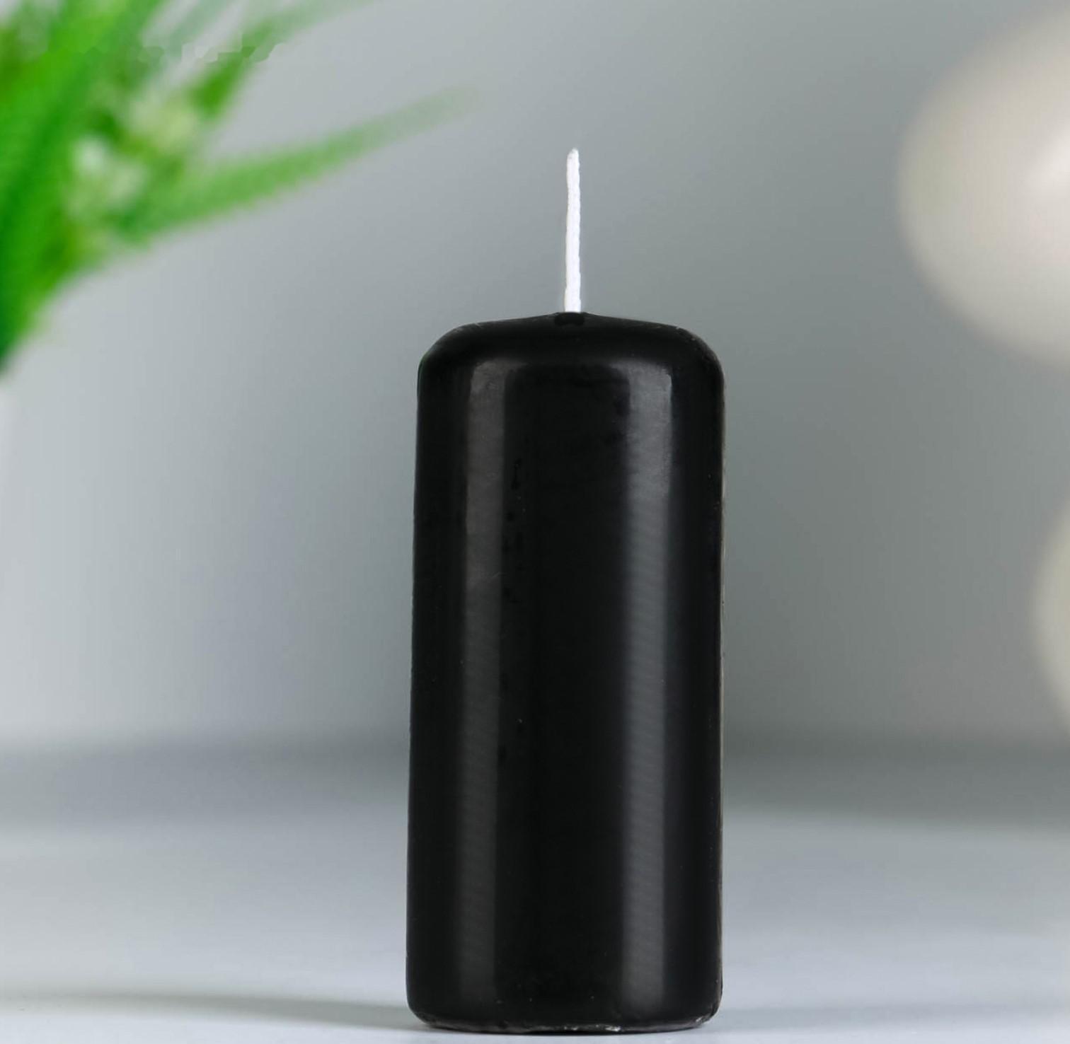 Набор свечей - цилиндров, 4х9 см, набор 2 шт, разноцветный (белая, чёрная)