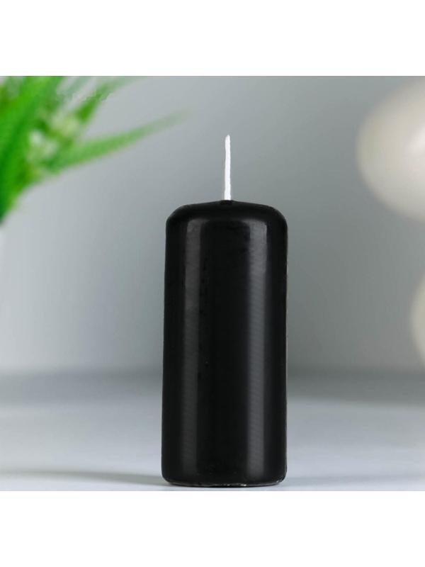 Набор свечей - цилиндров, 4х9 см, набор 2 шт, разноцветный (белая, чёрная)
