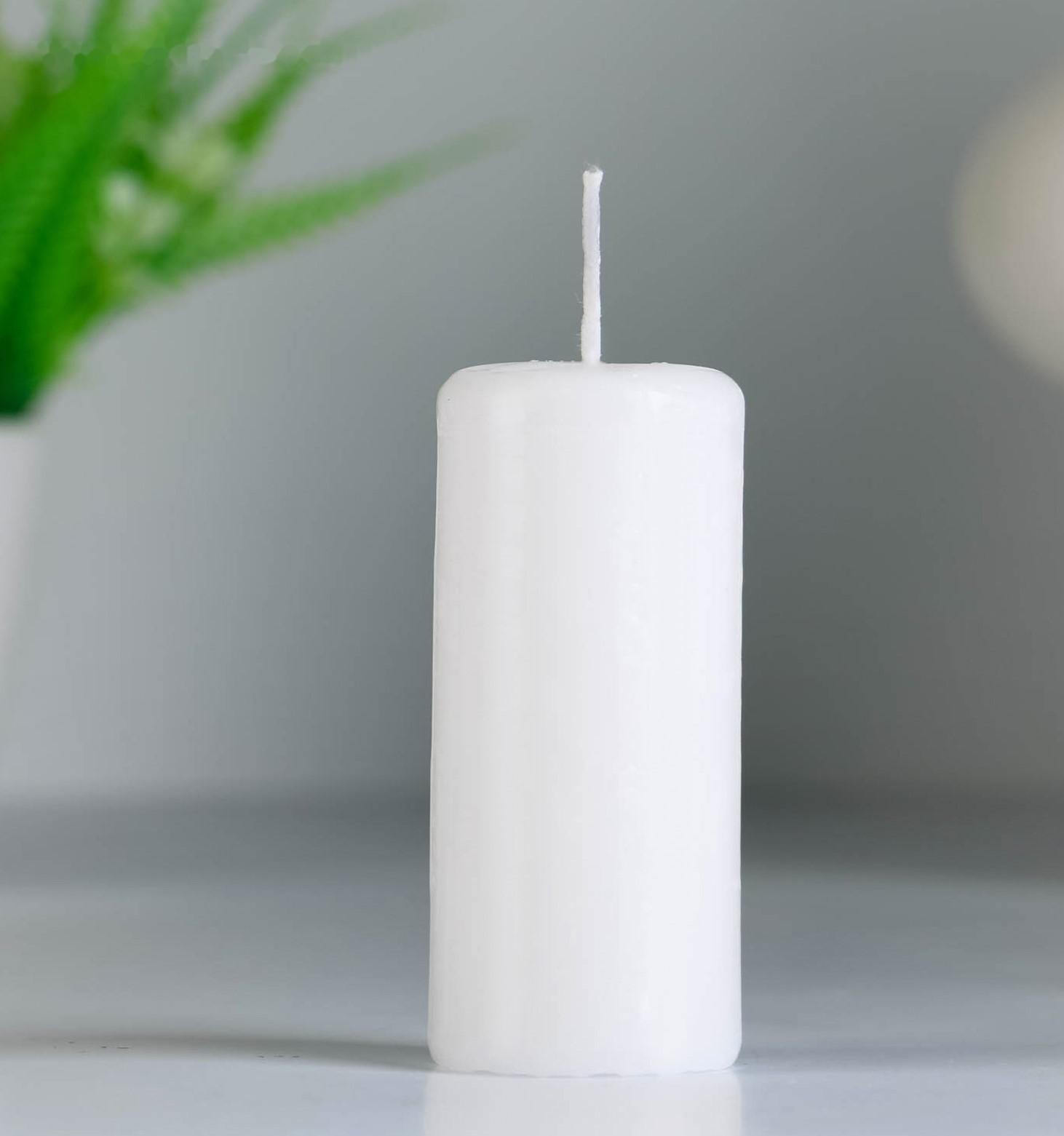 Набор свечей - цилиндров, 4х9 см, набор 3 шт, белая