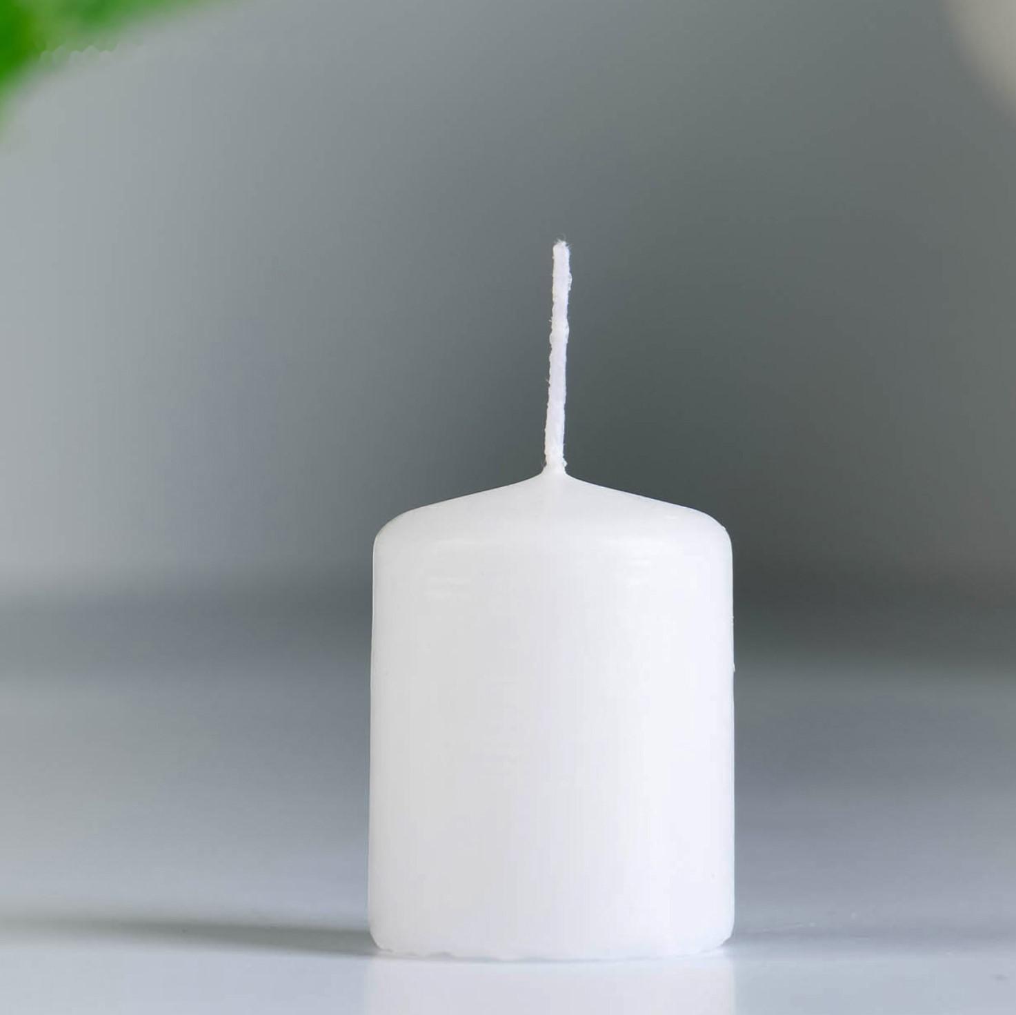 Набор свечей - цилиндров, 4х5см, набор 2 шт, белая