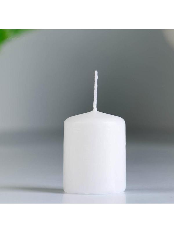 Набор свечей - цилиндров, 4х5см, набор 2 шт, белая
