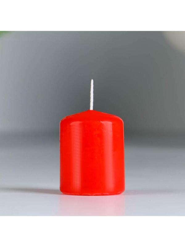 Набор свечей - цилиндров, 4х5см, набор 2 шт, красная