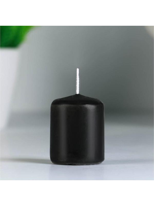 Набор свечей - цилиндров, 4х5см, набор 2 шт, чёрная