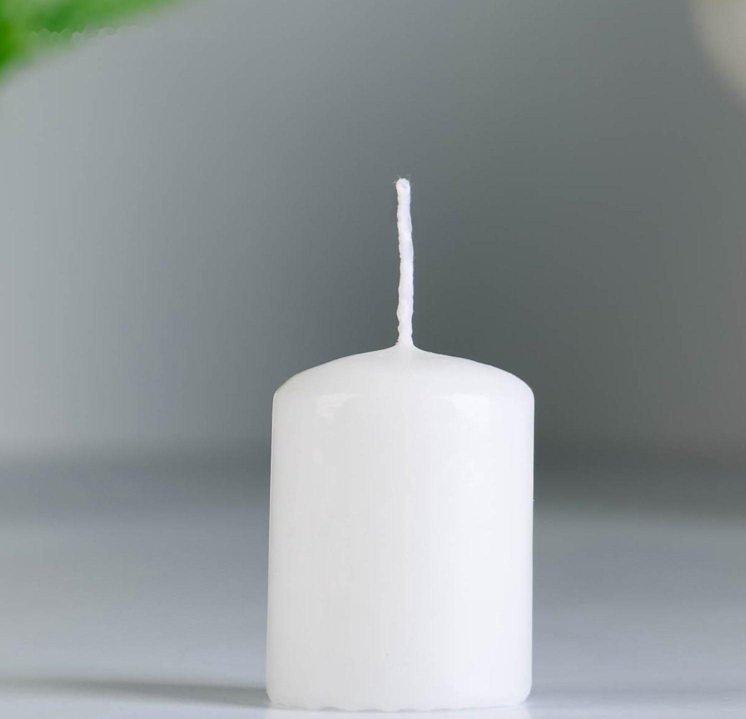 Набор свечей - цилиндров, 4х5см, набор 3 шт, белая