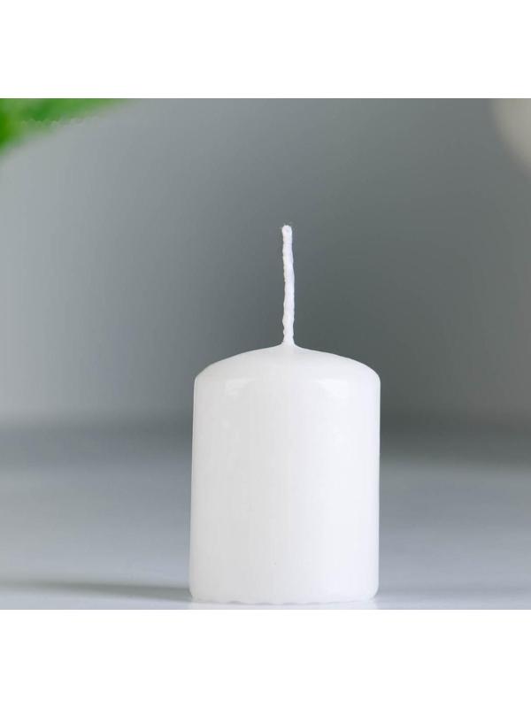 Набор свечей - цилиндров, 4х5см, набор 3 шт, белая