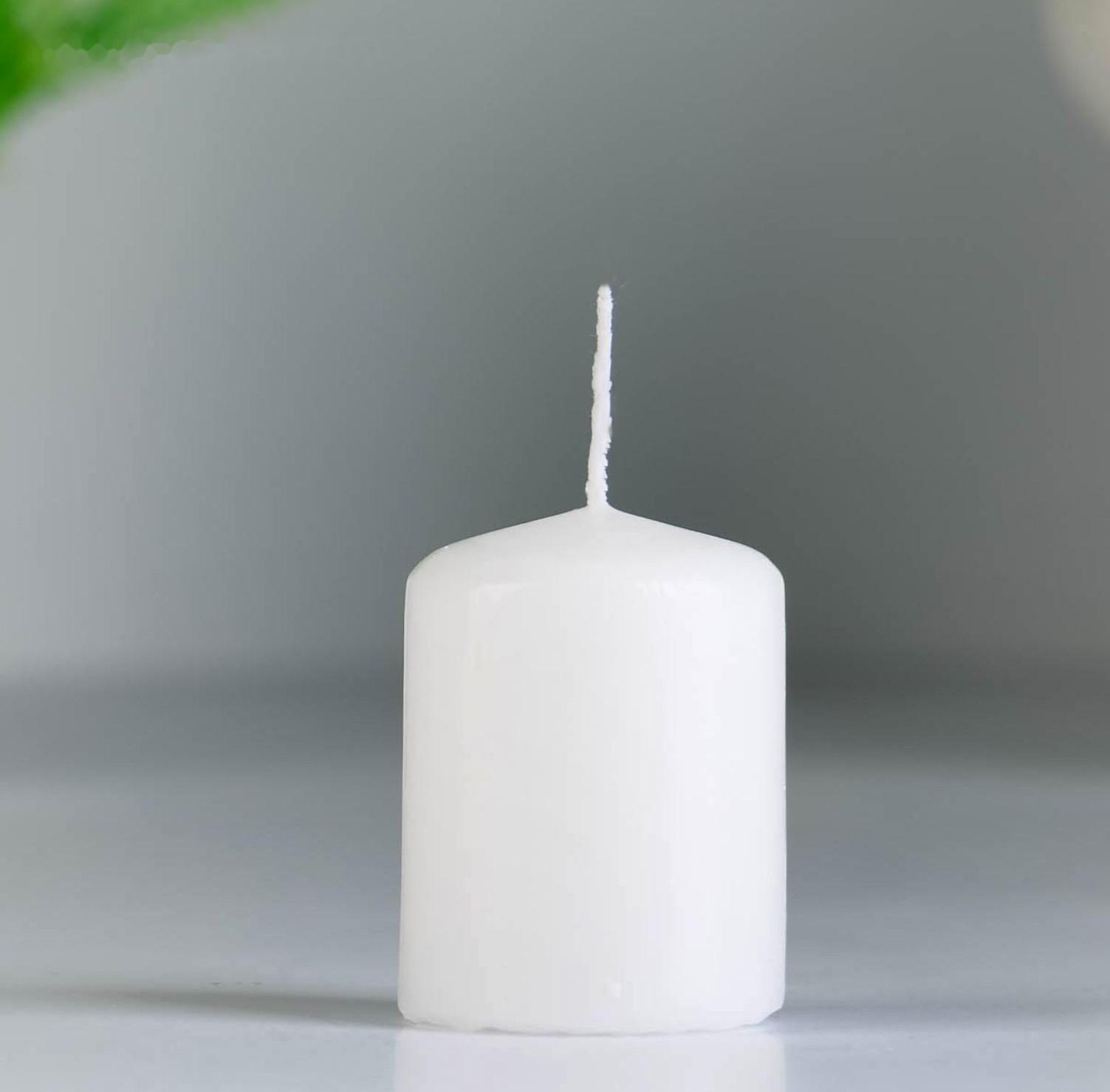 Набор свечей - цилиндров, 4х5см, набор 4 шт, белая