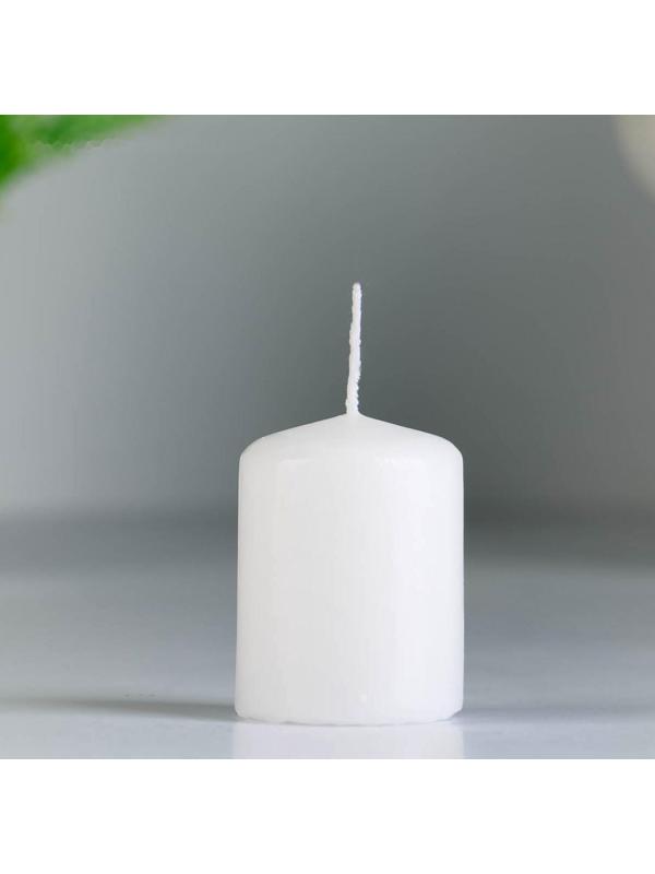 Набор свечей - цилиндров, 4х5см, набор 4 шт, белая