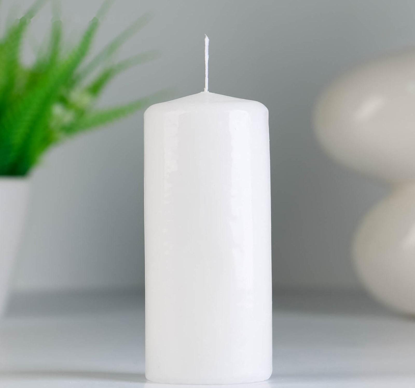 Набор свечей - цилиндров, набор 3 шт, белая (4х5 см, 4х9 см, 5х11,5 см)