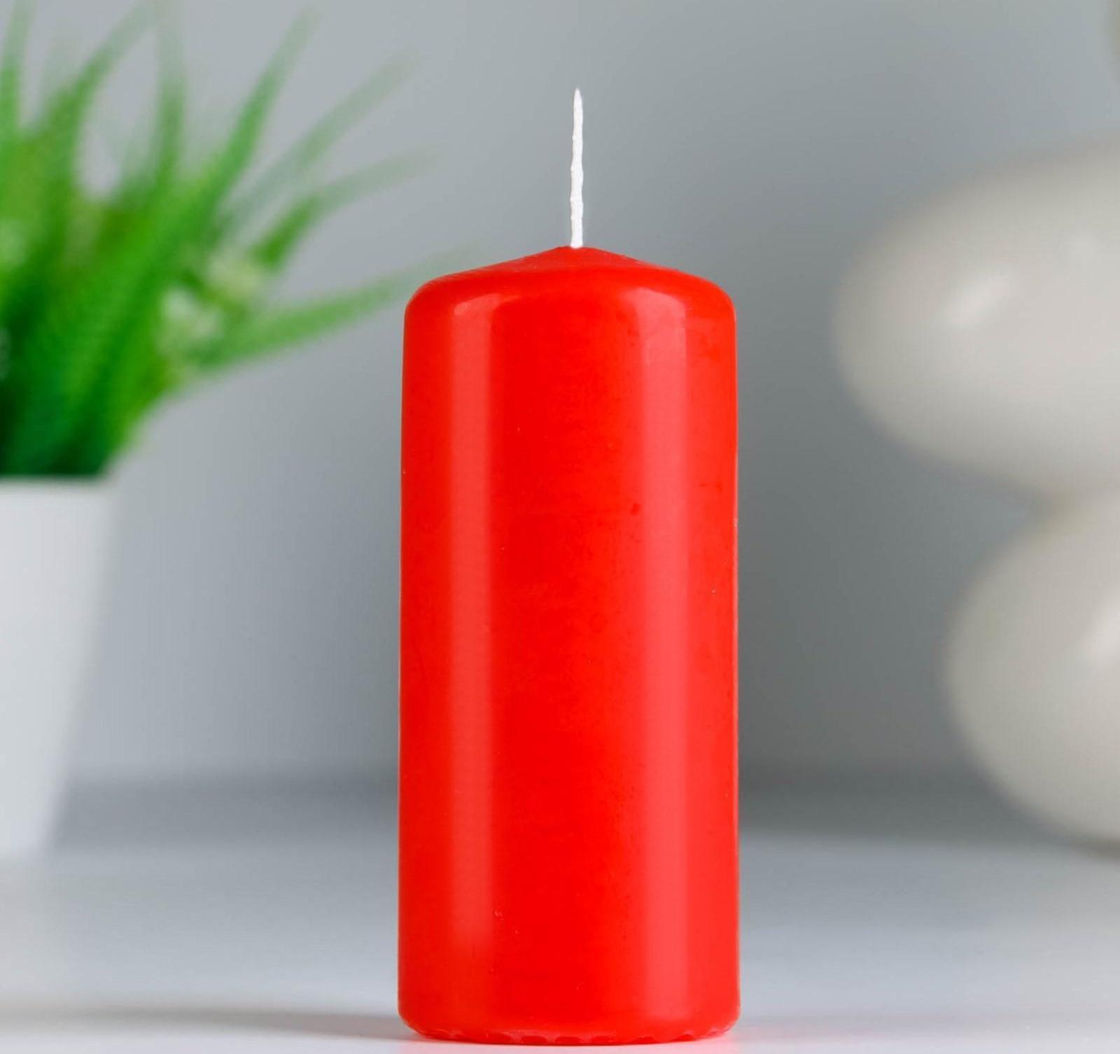 Набор свечей - цилиндров, набор 3 шт, красная (4х5 см, 4х9 см, 5х11,5 см)