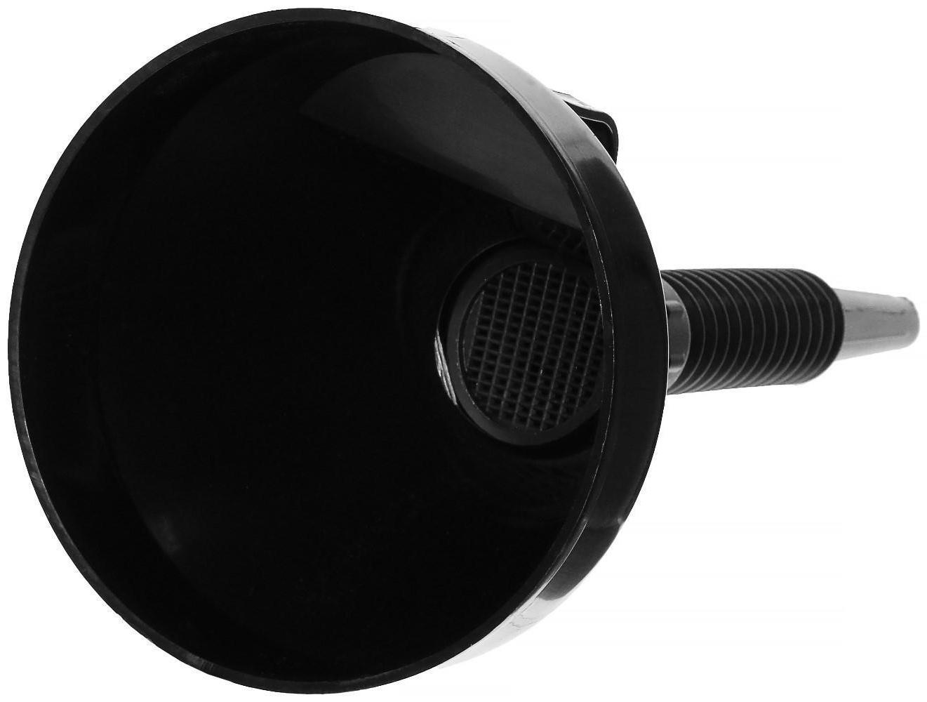 Воронка для ГСМ Топ Авто, с сеткой, разборная, гофра, d 13 см, h носика 12,5 см, черная