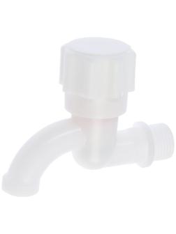 Кран водоразборный ZEIN, с круглой ручкой, PP, кран-букса, белый