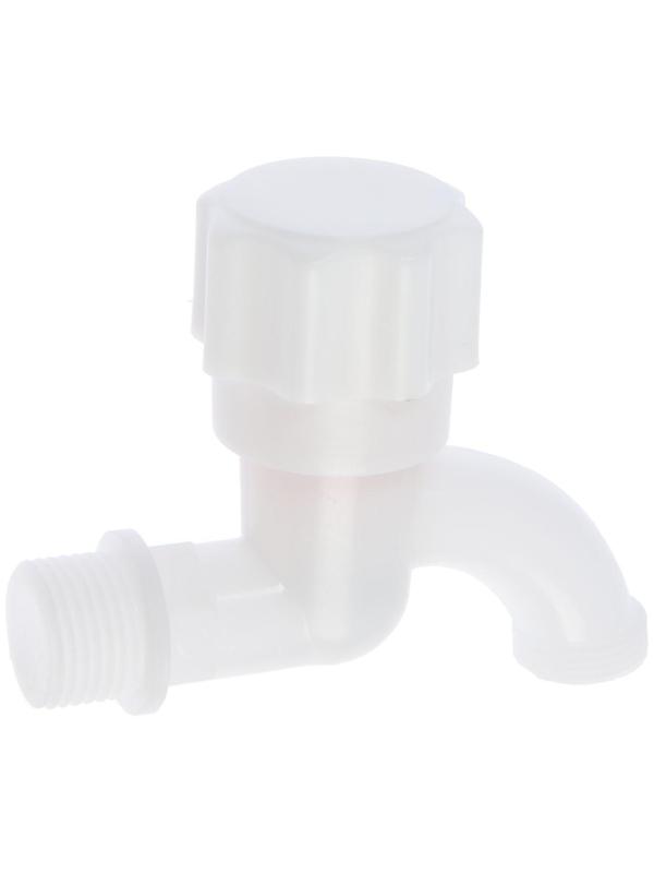 Кран водоразборный ZEIN, с круглой ручкой, PP, кран-букса, белый