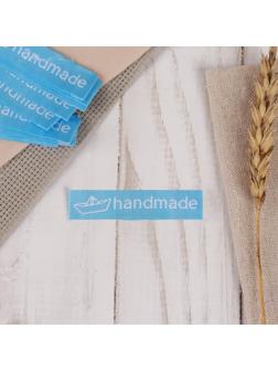 Набор нашивок «Handmade», 6 × 1,5 см, 10 шт, цвет голубой