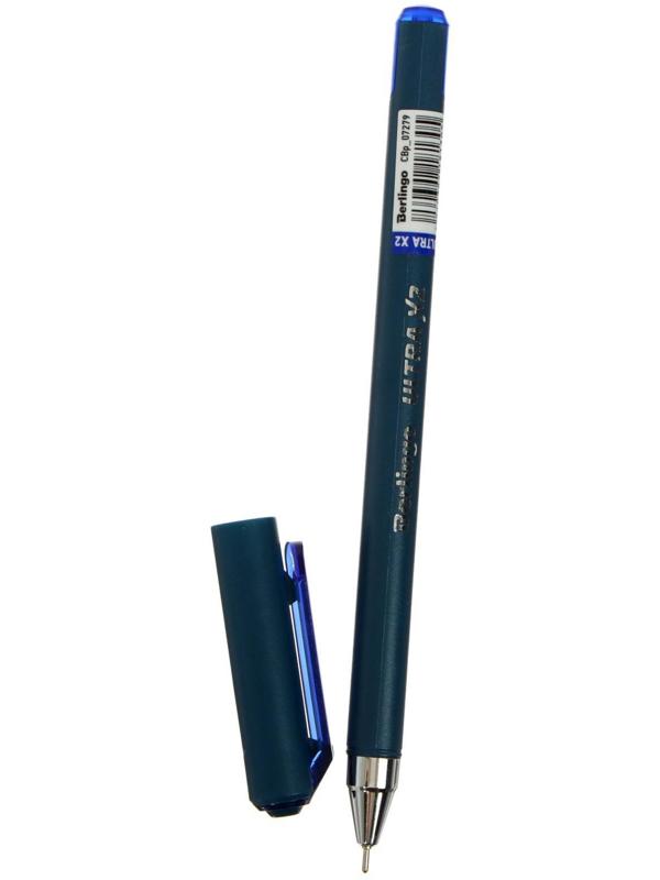 Ручка шариковая Berlingo Ultra X2, 0,7 мм, игольчатый стержень, синяя