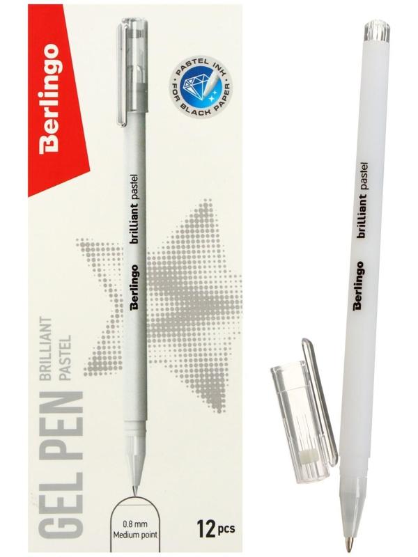 Ручка гелевая Berlingo Brilliant Pastel, 0,8 мм, пастель белая