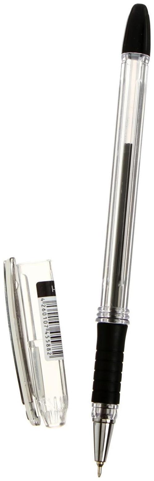 Ручка шариковая Berlingo I-10, черная, 0,4 мм, резиновый упор ЦЕНА ЗА 1 ШТУКУ.